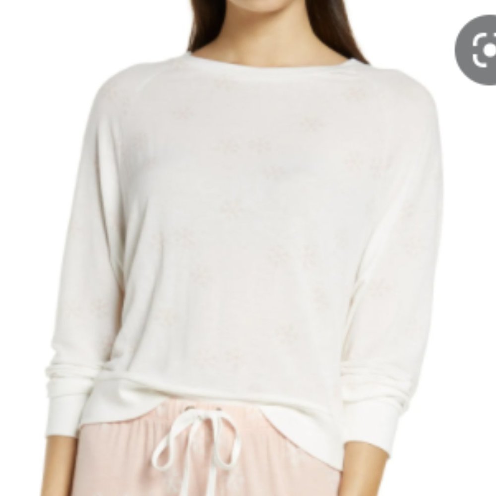 Honeydew Intimates Brushed Jersey Twinkle Snowflake Lounge Top S